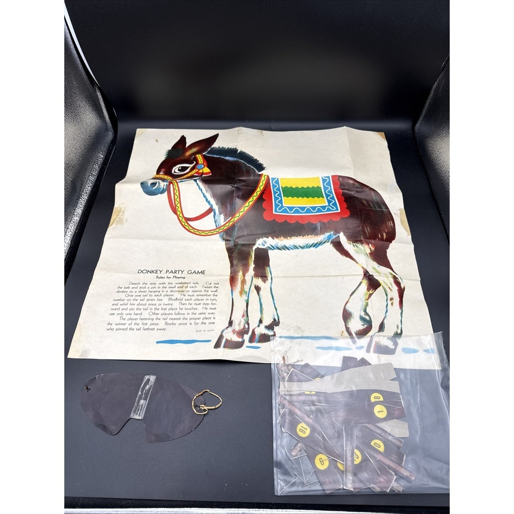 Vintage Pin the Tail on the‎ Donkey Party Game Made in Japan